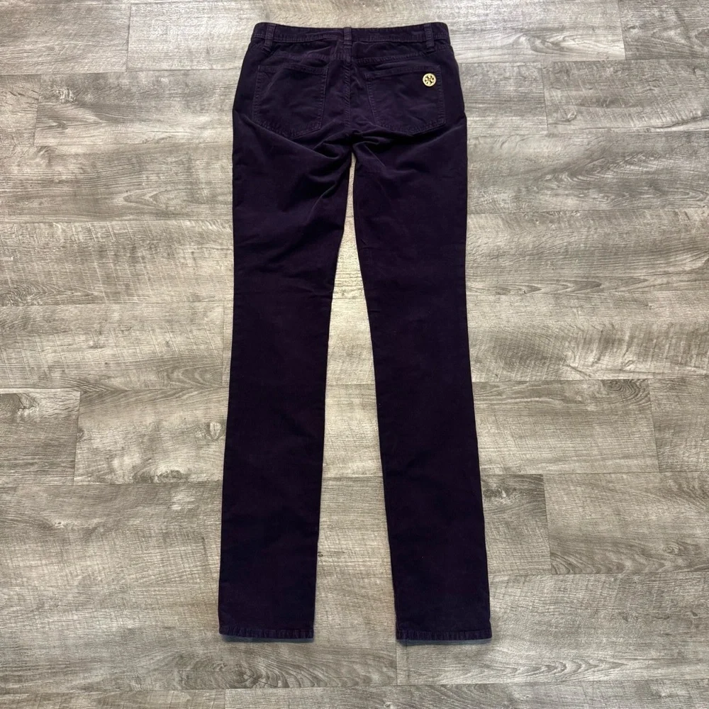Tory Burch Super Skinny Corduroy Low Rise Deep Purple Pant Women’s Sz. 25